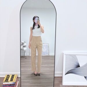 🤎Beige Tailored Pintuck Slacks- High Waisted Work Pants🤎